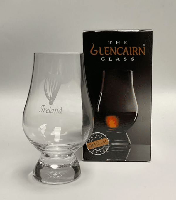 alt= glencairn with Ireland and a harp engraved on it sit next to a glencairn box on a grey background