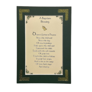 alt= a celtic blessing surrounded by a green frame