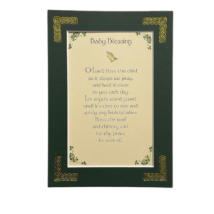 alt= a celtic blessing surrounded by a green frame