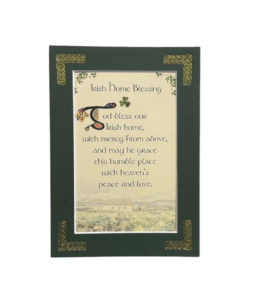 alt= a celtic blessing surrounded by a green frame