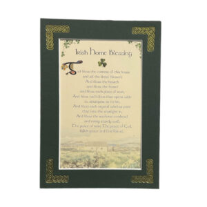 alt= a celtic blessing surrounded by a green frame