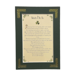 alt= a celtic blessing surrounded by a green frame