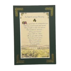 alt= a celtic blessing surrounded by a green frame