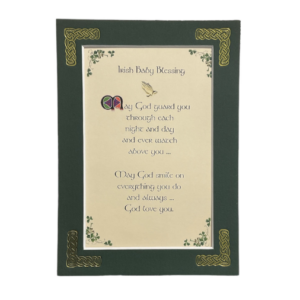 alt= a celtic blessing surrounded by a green frame