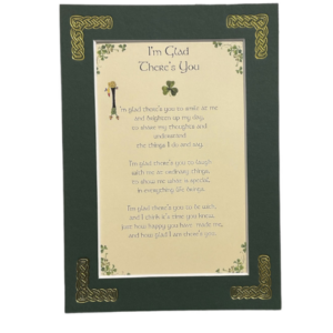 alt= a celtic blessing surrounded by a green frame
