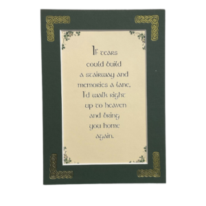 alt= a celtic blessing surrounded by a green frame