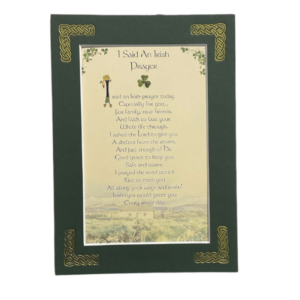 alt= a celtic blessing surrounded by a green frame
