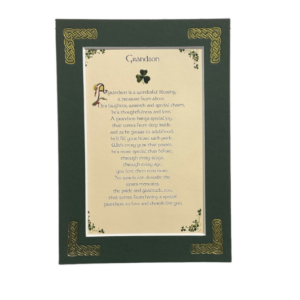 alt= a celtic blessing surrounded by a green frame