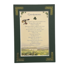 alt= a celtic blessing surrounded by a green frame