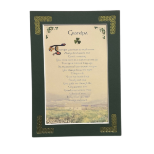 alt= a celtic blessing surrounded by a green frame