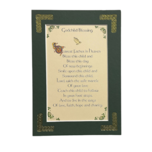 alt= a celtic blessing surrounded by a green frame