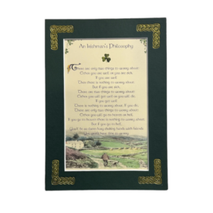 alt= a celtic blessing surrounded by a green frame