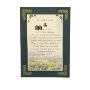 alt= a celtic blessing surrounded by a green frame