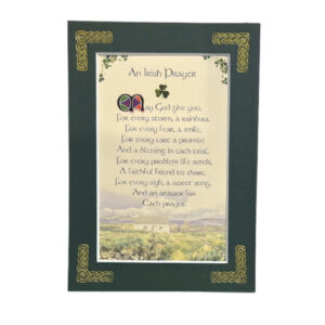 alt= a celtic blessing surrounded by a green frame