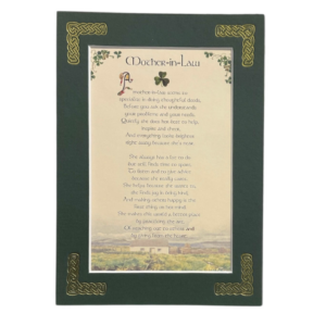 alt= a celtic blessing surrounded by a green frame