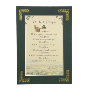alt= a celtic blessing surrounded by a green frame