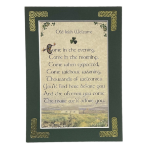 alt= a celtic blessing surrounded by a green frame