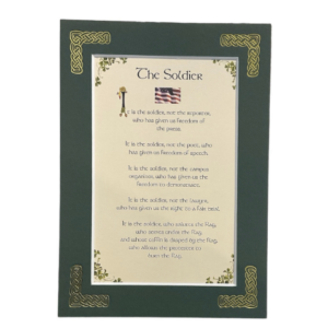 alt= a celtic blessing surrounded by a green frame