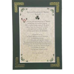 alt= a celtic blessing surrounded by a green frame