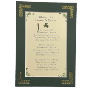 alt= a celtic blessing surrounded by a green frame
