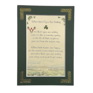 alt= a celtic blessing surrounded by a green frame