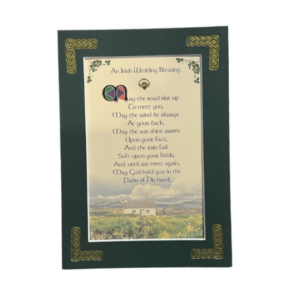 alt= a celtic blessing surrounded by a green frame