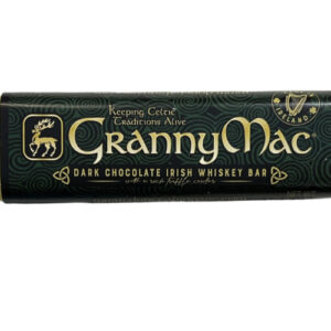 alt= a bar of granny mac dark chocolate irish whiskey bar