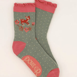 Fawn in Sage Ladies Ankle Socks