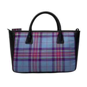 alt= a hope for life tartan handbag