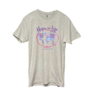 alt= a hope for life grey t shirt