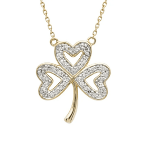 14k Gold Shamrock Necklace