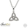 Trinity Knot Pendant Sterling Silver with Swarovski Crystal by Shanore Irish Jewelry Donegal Square Bethlehem PA