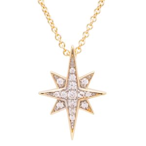 Gold Vermeil Clear Bethlehem Star Necklace