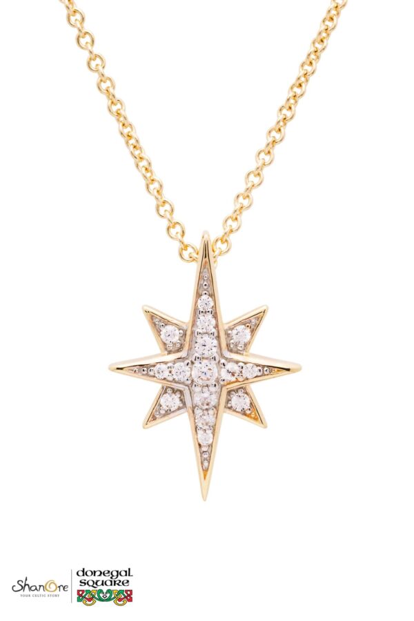 Gold Vermeil Clear Bethlehem Star Necklace