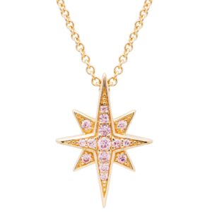 Gold Vermeil Pink Bethlehem Star Necklace