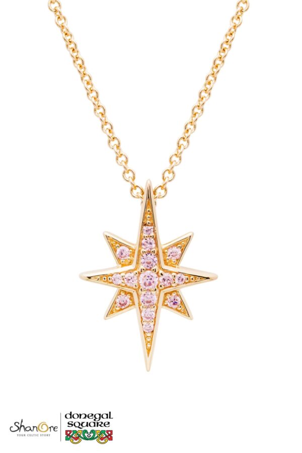 Gold Vermeil Pink Bethlehem Star Necklace