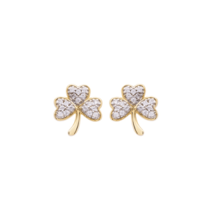 Gold Vermeil Shamrock Stud Earrings