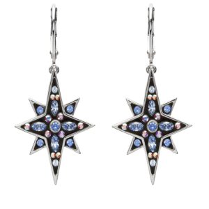 Midnight Blue Bethlehem Star Drop Earrings