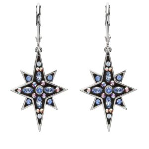 Midnight Blue Bethlehem Star Drop Earrings