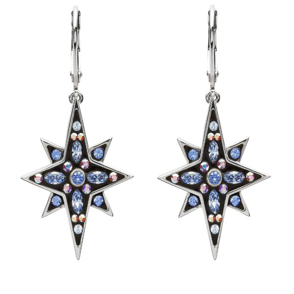 Midnight Blue Bethlehem Star Drop Earrings