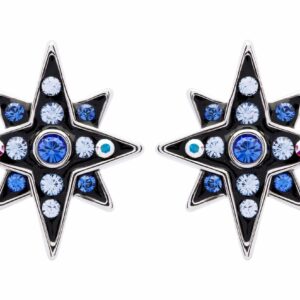 Midnight Blue Bethlehem Star Stud Earrings