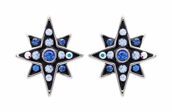 Midnight Blue Bethlehem Star Stud Earrings