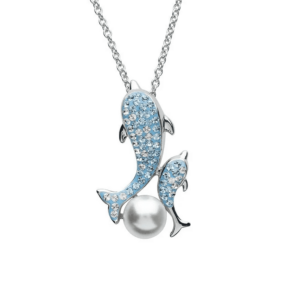 Mom and Baby Dolphin Necklace