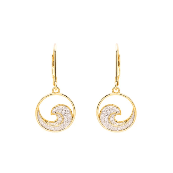 Gold Vermeil Wave Drop Earrings