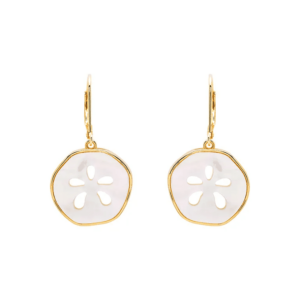 Gold Vermeil Sand Dollar Drop Earrings