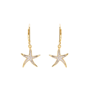 Gold Vermeil Starfish Drop Earrings