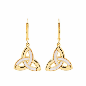 Gold Vermeil Trinity and Pearl Drop Earrings