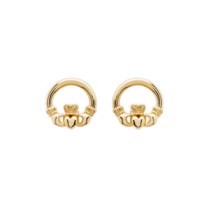 Gold Vermeil Claddagh Stud Earrings