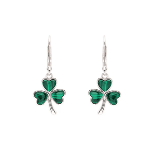 Shamrock Malachite Drop Earrings