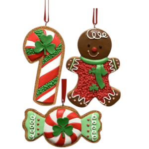 alt= a collection of gingerbread cookie ornaments